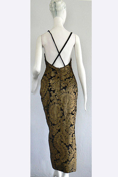1980s Ronen Raz Hand Printed Velvet Dress