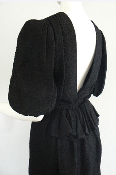 1970s Hubert Givenchy Haute Couture Black Dress