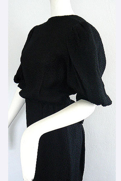 1970s Hubert Givenchy Haute Couture Black Dress