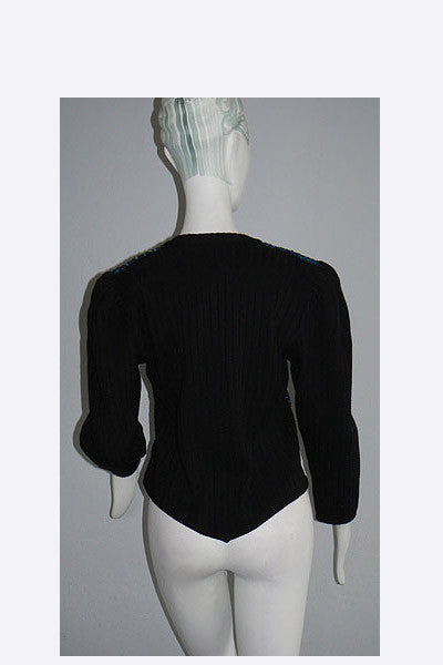 1970s Yves Saint Laurent Sequin Peasant Sweater
