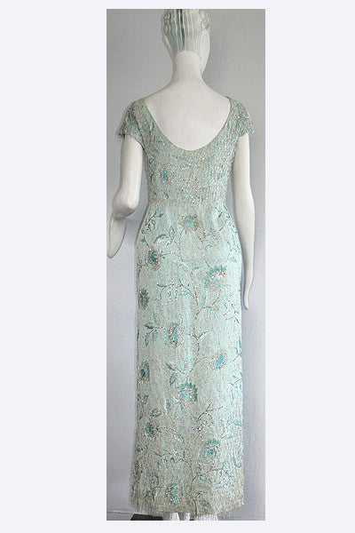 1960s Lanvin Castillo Beaded Evening Gown