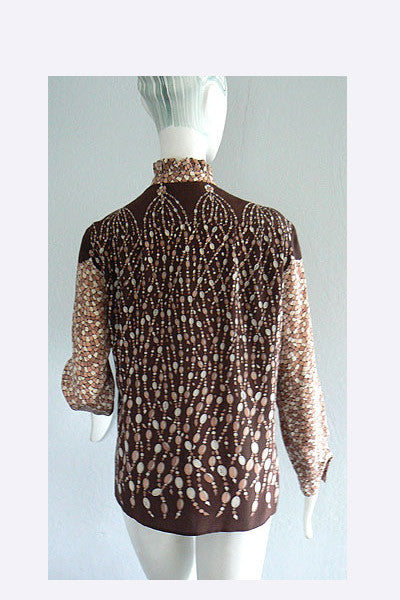 1970s Pucci Mosaic and Jewel Blouse