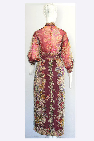 1960s Donald Brooks Floral Tulle Dress