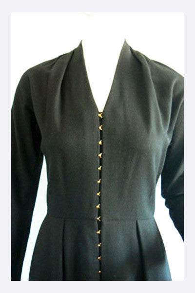 1950s Claire McCardell Black Hooked-up Dress