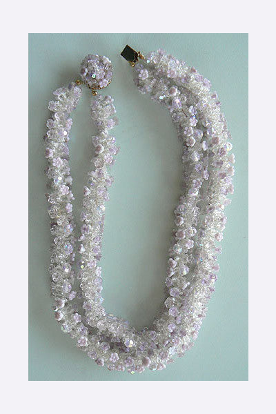 1950s Glass Bead Floral Necklace