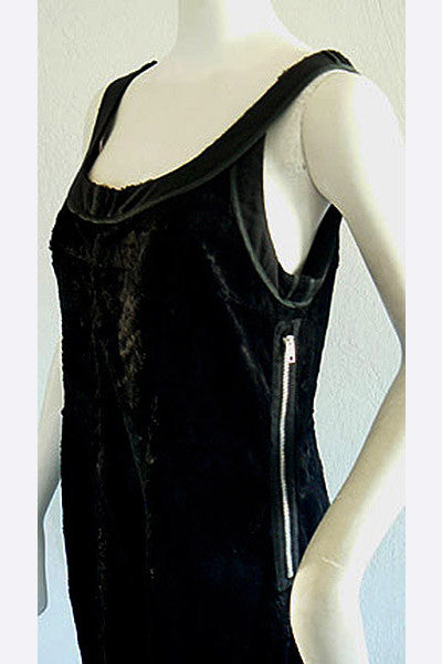 1990s Martin Margiela Artisanal Line Little Black Furry Dress