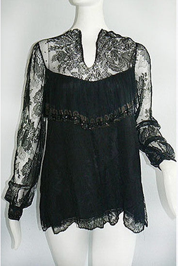 1970s Blouse made of Victorian Lace