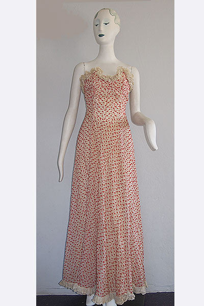 1940s Embroidered Party Dress