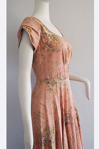1940s Floral Gown