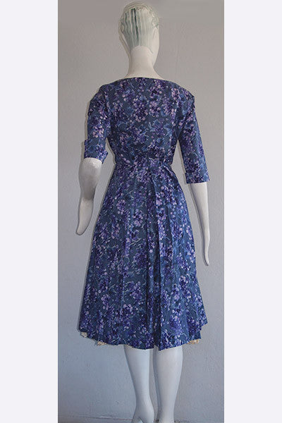 1950s Hardy Amies Grape Print Dress