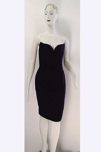 1990s Thierry Mugler Velvet Dress