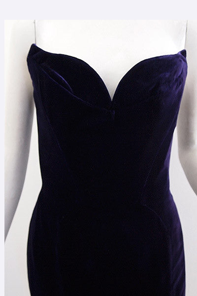 1990s Thierry Mugler Velvet Dress Swank Vintage 1990s Thierry Mugler Velvet Dress Swank Vintage