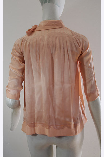 1920s Unworn Silk Night Top - Bed Jacket