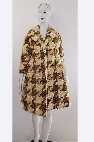 1950s Lilli Ann Over-sized Houndstooth Coat