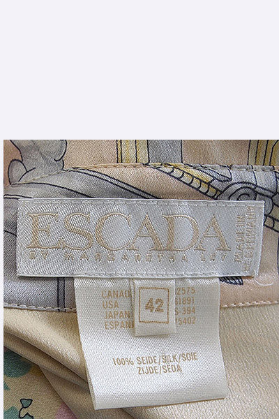1990s Escada Renaissance Print  Blouse