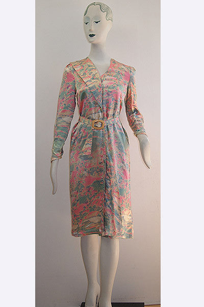 1980s Pauline Wynne Jones Silk Dress