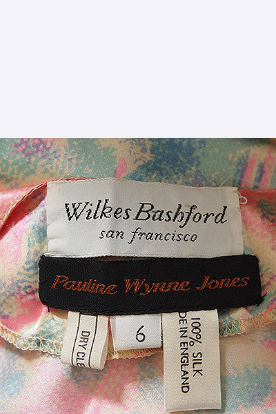 1980s Pauline Wynne Jones Silk Dress