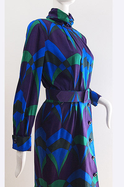 1980s Valentino Print Dress