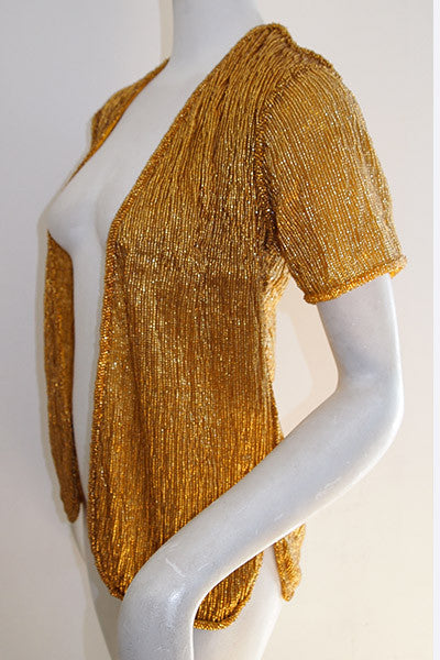 1940s Gold Glass Beaded Jacket