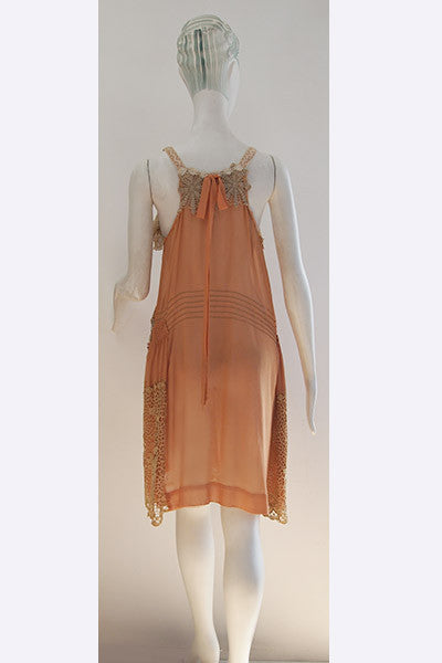 1920s Silk & Lace Flapper's Dress