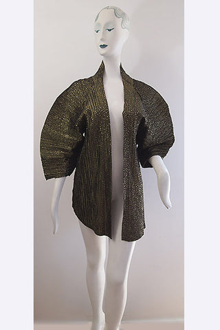 1980s Gold Flecked Origami Pleated Jacket