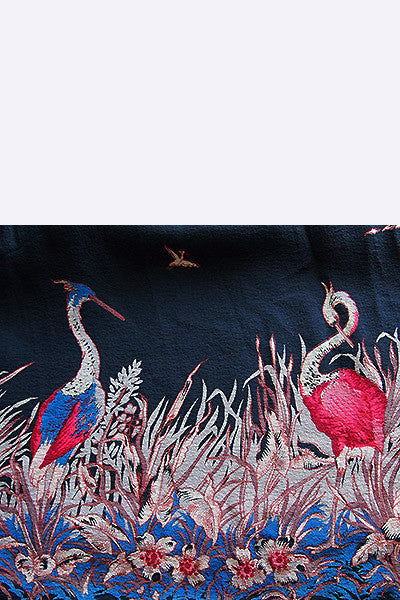 1970s Julio Espada "Hippie Chic" Bird Print Dress