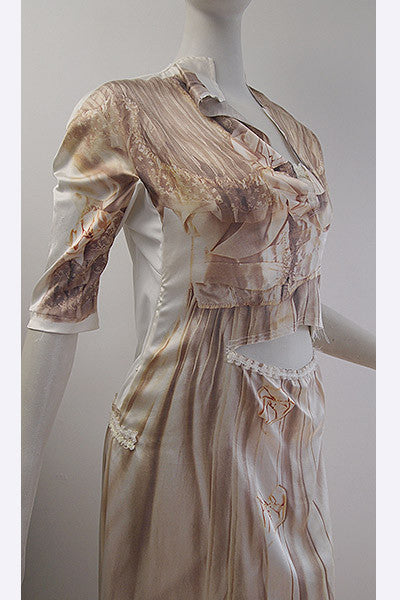 2005 Comme des GARCONS Broken Bride Photo Print Dress