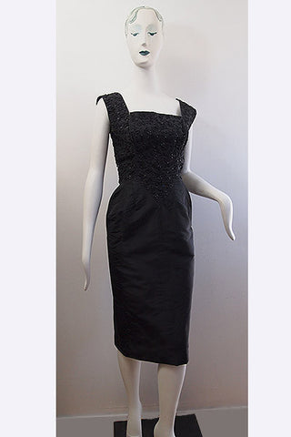 1950s Beaded Silk Haute Couture Dress