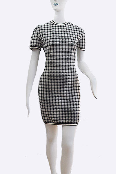 1991 ALAIA "Tati Collection" Black & White Check Dress