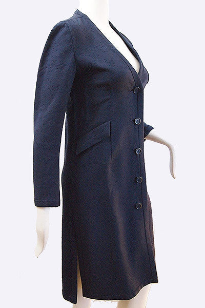 1970s Valentino Raw Silk Coat Dress