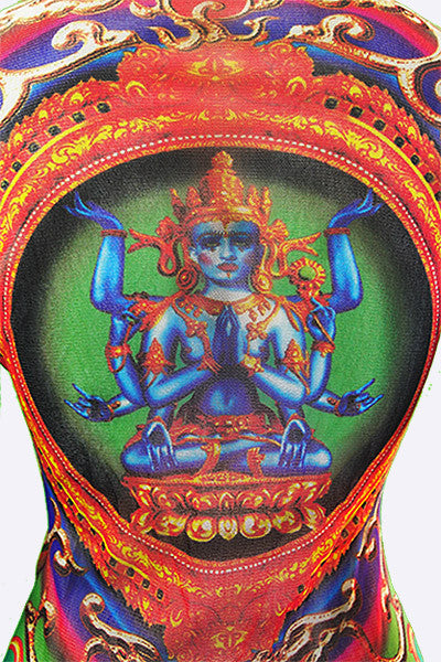 1990s Jean Paul Gaultier Hindu God/Goddess Mesh Top