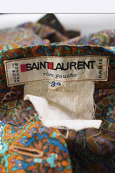 1970s Yves Saint Laurent Paisley Peasant Blouse