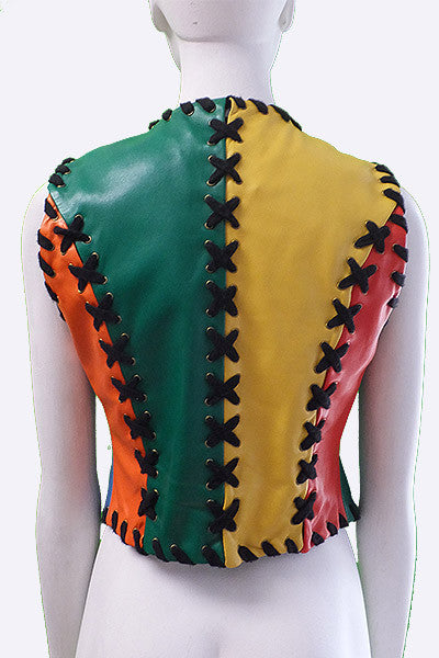1990s Franco Moschino Leather Vest