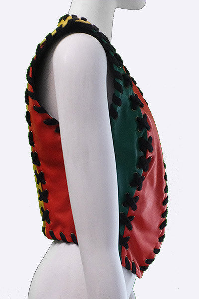 1990s Franco Moschino Leather Vest
