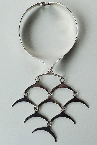 1970s Puig Doria Sterling Modernest Necklace