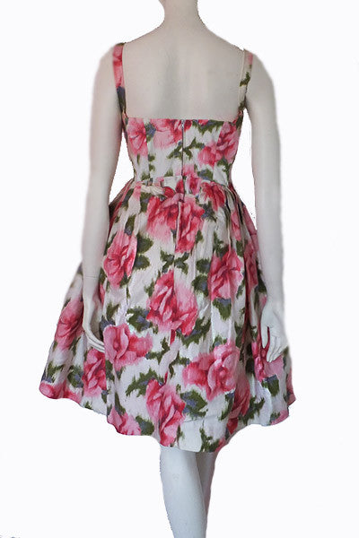 1950s Patricia of Paris "New Look" Floral Dress
