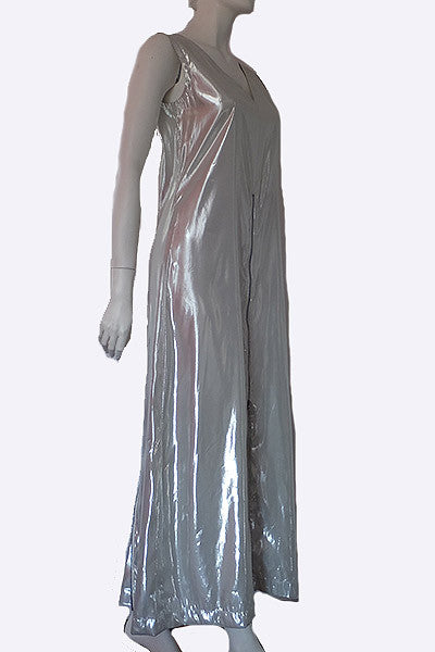 1990s Issey Miyake Silver Dress with Rainbow Zippers