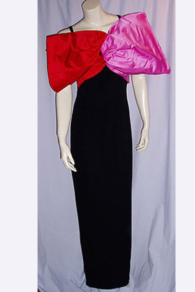 1980s Bill Blass Bow Dress